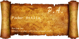 Pader Attila névjegykártya